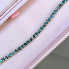 Carica l'immagine nel visualizzatore di Gallery, Bracciale Tennis oro bianco e Topazio