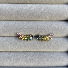 Carica l'immagine nel visualizzatore di Gallery, Orecchini Marquise Oro Giallo e Zaffiri
