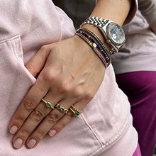 Carica l'immagine nel visualizzatore di Gallery, Anello in Oro Giallo con Baguette in Smeraldo e Diamanti