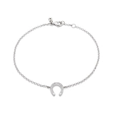 Carica l'immagine nel visualizzatore di Gallery, Bracciale ferro di cavallo in oro bianco e diamanti