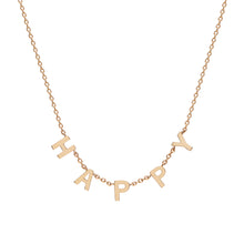 Carica l'immagine nel visualizzatore di Gallery, Collana in oro giallo con scritta Happy