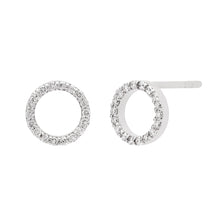 Carica l'immagine nel visualizzatore di Gallery, Orecchini in Oro Bianco a forma di Cerchi con Diamanti