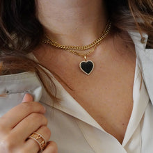 Carica l'immagine nel visualizzatore di Gallery, Collana Paper Clip con Ciondolo Onice e Diamanti