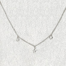 Carica l'immagine nel visualizzatore di Gallery, Collana in Oro Bianco Multi Elementi e Diamanti