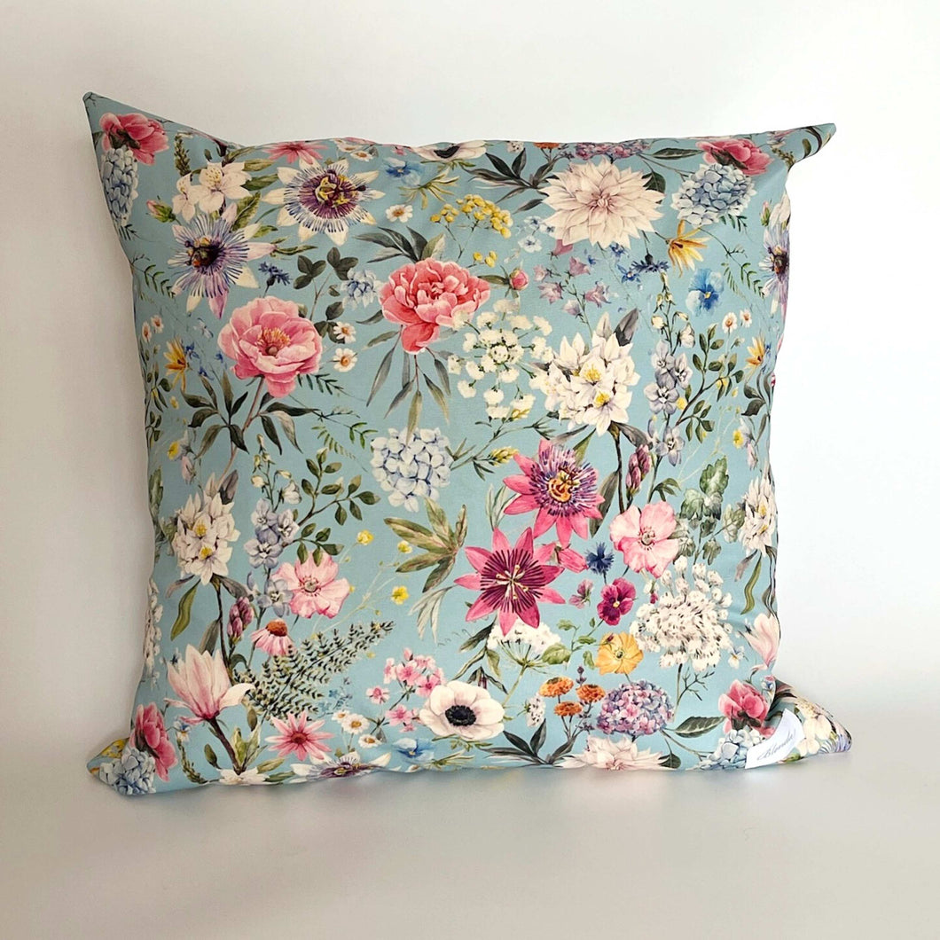 Cuscino Impermeabile Fiori di Campo Celeste