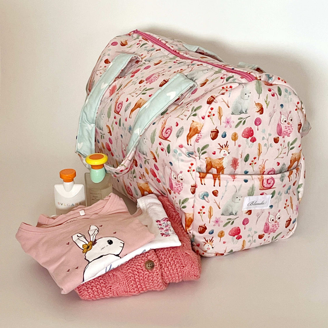 Borsa Imbottita Stampa Bosco Rosa