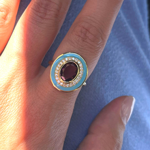 Carica l&#39;immagine nel visualizzatore di Gallery, ANELLO SMALTO E TORMALINA IN ORO GIALLO
