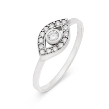 Carica l&#39;immagine nel visualizzatore di Gallery, Anello in Oro Bianco a forma di Evil Eye con Diamanti
