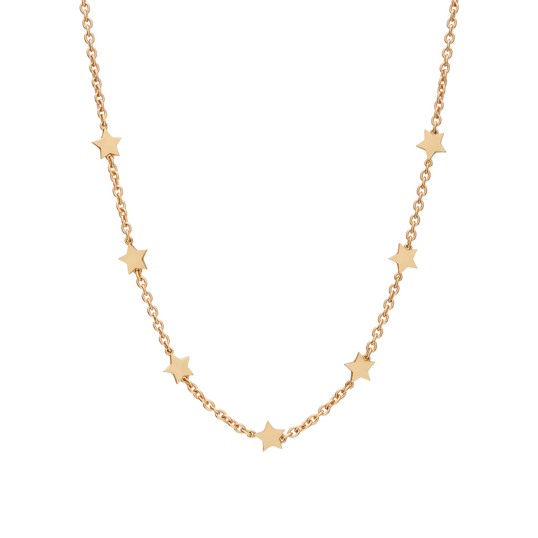 Collana in oro giallo con stelle