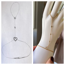Carica l&#39;immagine nel visualizzatore di Gallery, Bracciale Baciamano in Oro Giallo con Brillanti e Cuore
