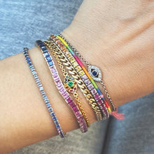 Carica l&#39;immagine nel visualizzatore di Gallery, Bracciale Evil Eye in Oro Bianco Zaffiro e Diamanti
