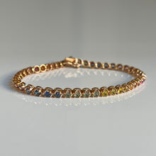 Carica l&#39;immagine nel visualizzatore di Gallery, Bracciale Tennis Zaffiri Naturali Arcobaleno forma tonda
