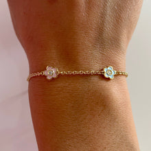 Carica l&#39;immagine nel visualizzatore di Gallery, Bracciale in Oro Giallo con Fiori Smaltati
