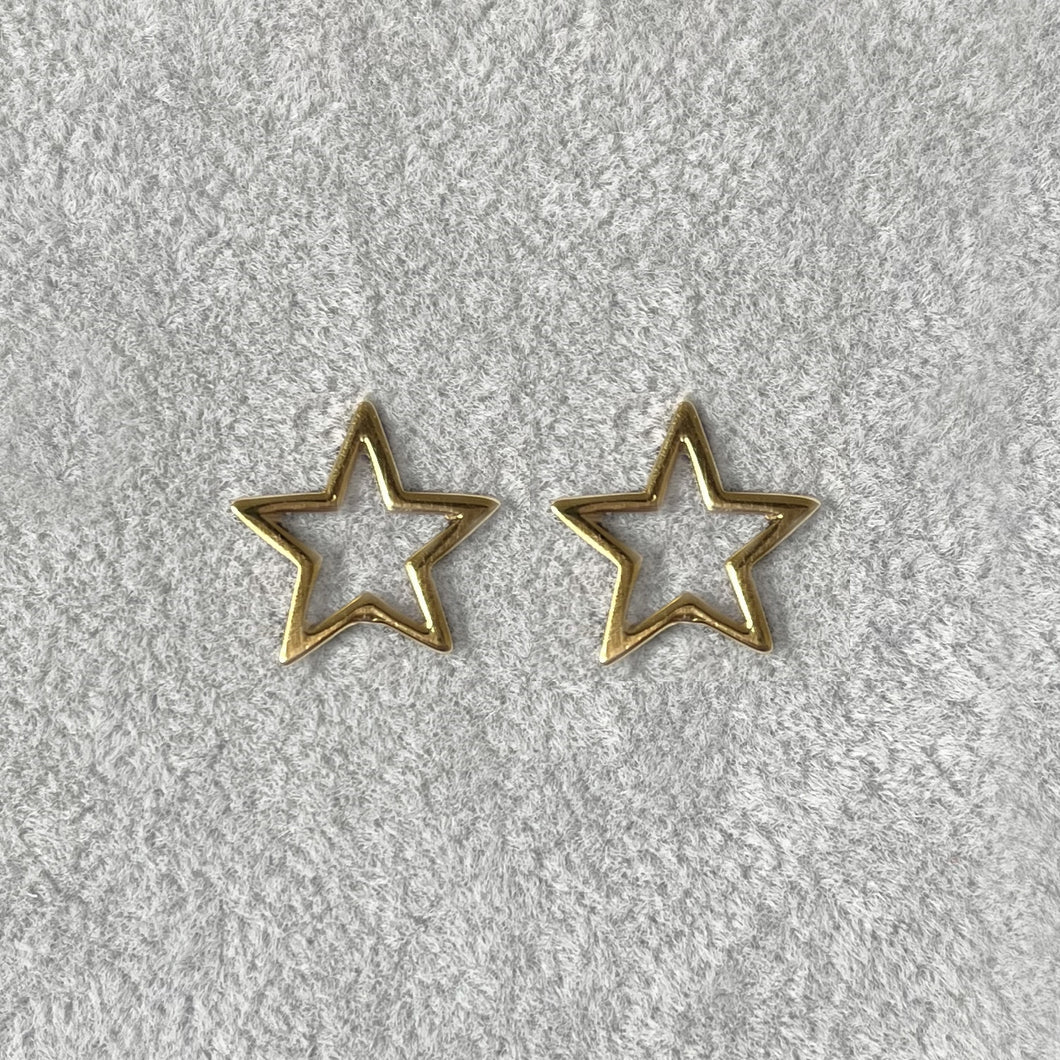 Orecchini in Oro Giallo Stelle Vuote