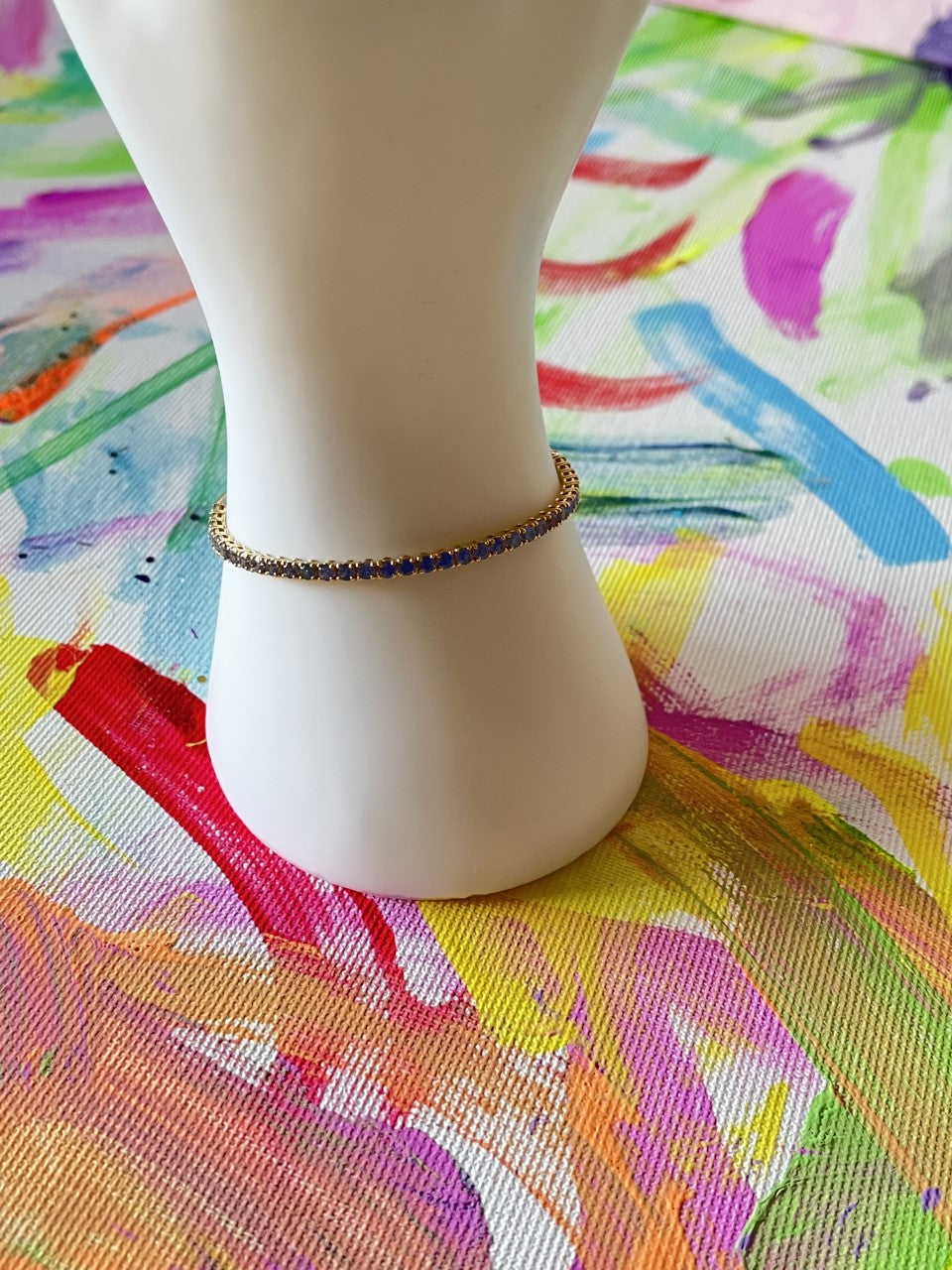 Bracciale Tennis Zaffiri Blu e Paperclip