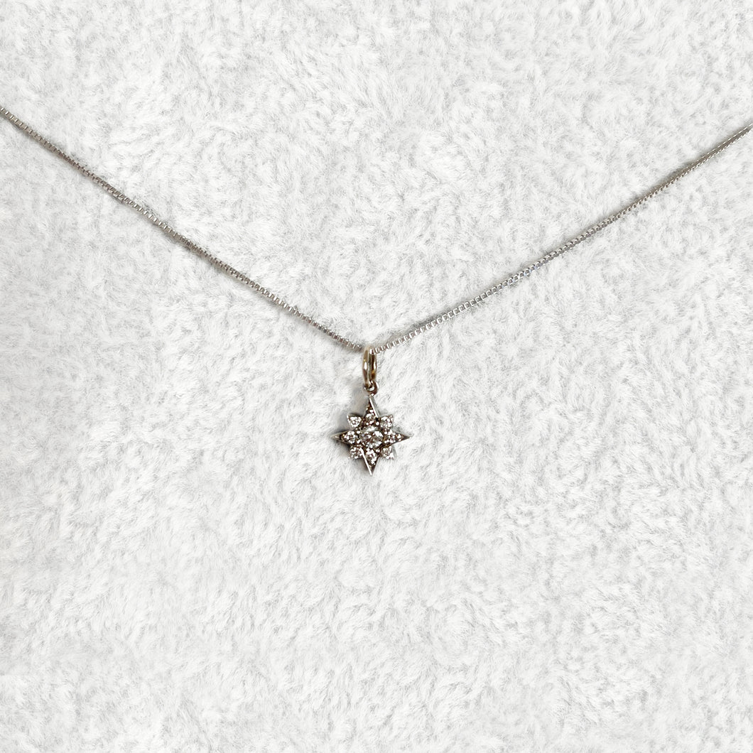 Collana in Oro Bianco con ciondolo Rosa dei venti
